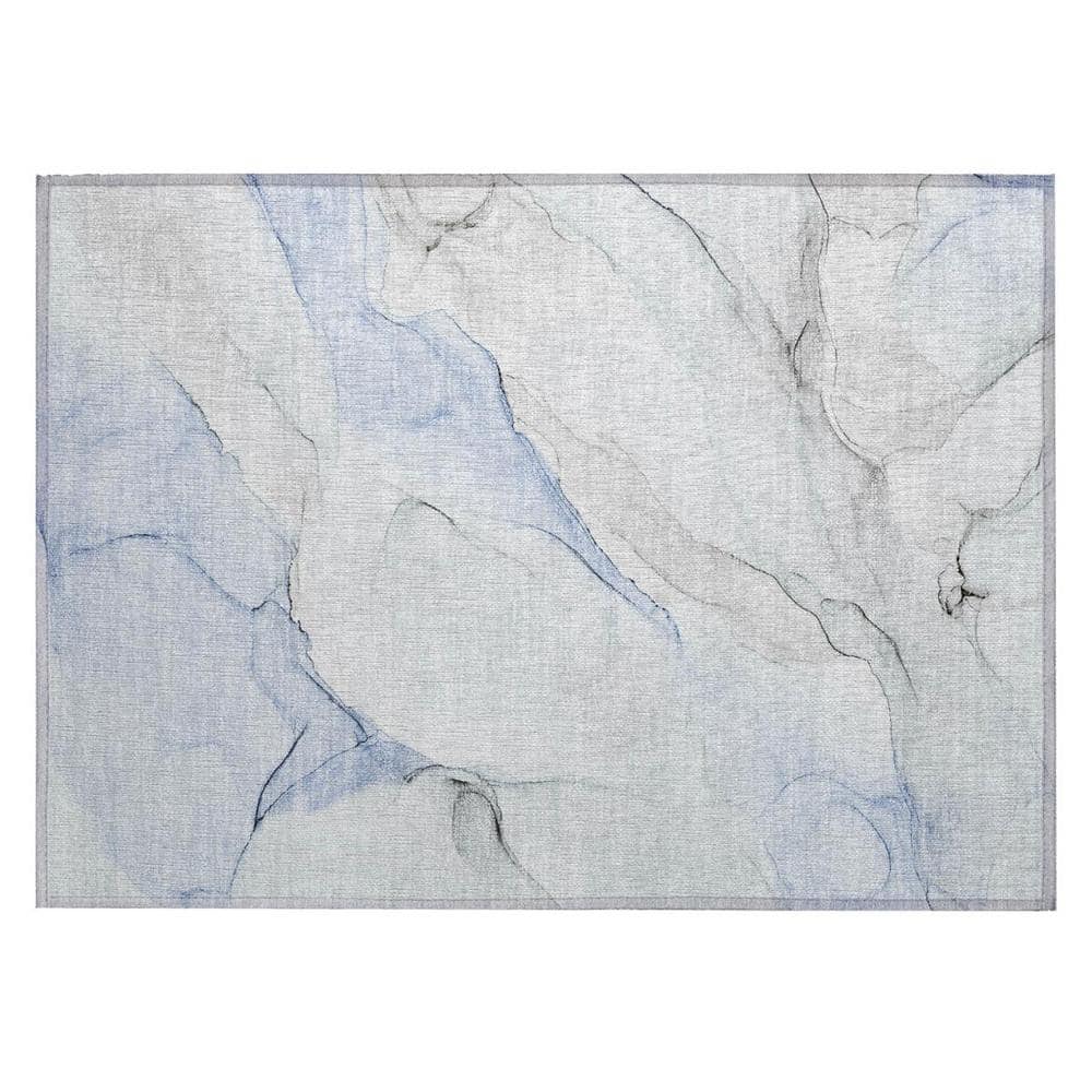 Ivory Blue and Gray 2 ft. x 3 ft. Abstract Indoor/Outdoor Area Rug price history on PriceWatchPro