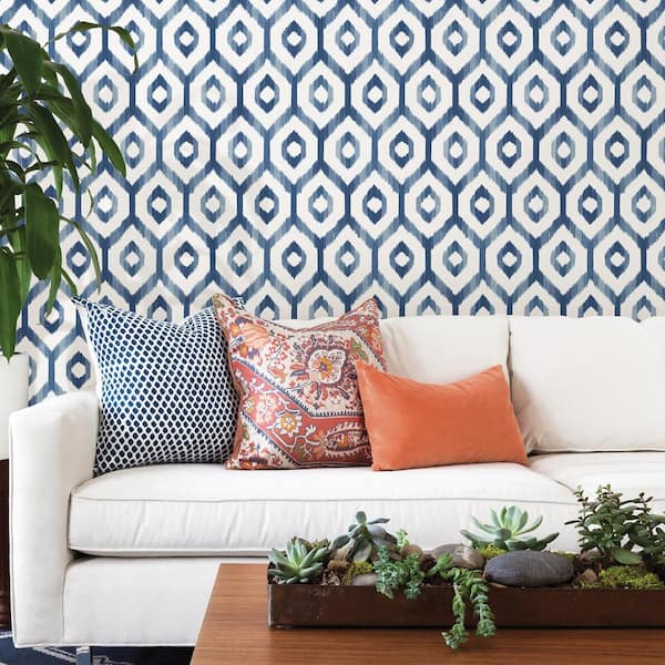 Lucia Blue Diamond Paper Strippable Roll Wallpaper (Covers 56.4 sq. ft.)