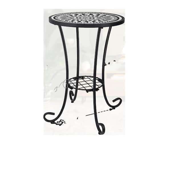 MOEPISY Outdoor Side Table Mosaic Patio Table