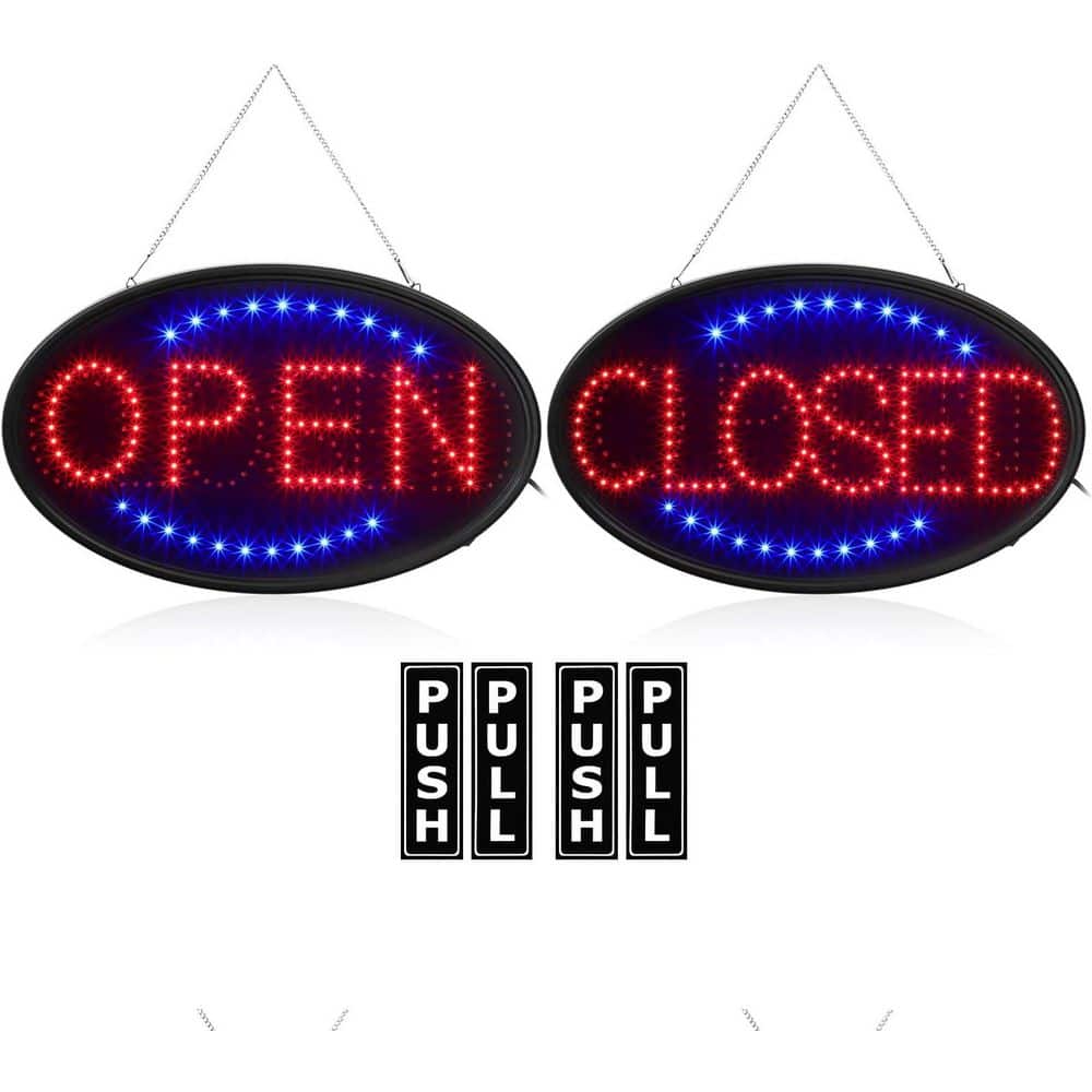 Afoxsos 3-Piece LED Open Closed Sign Set Electronic Neon Display