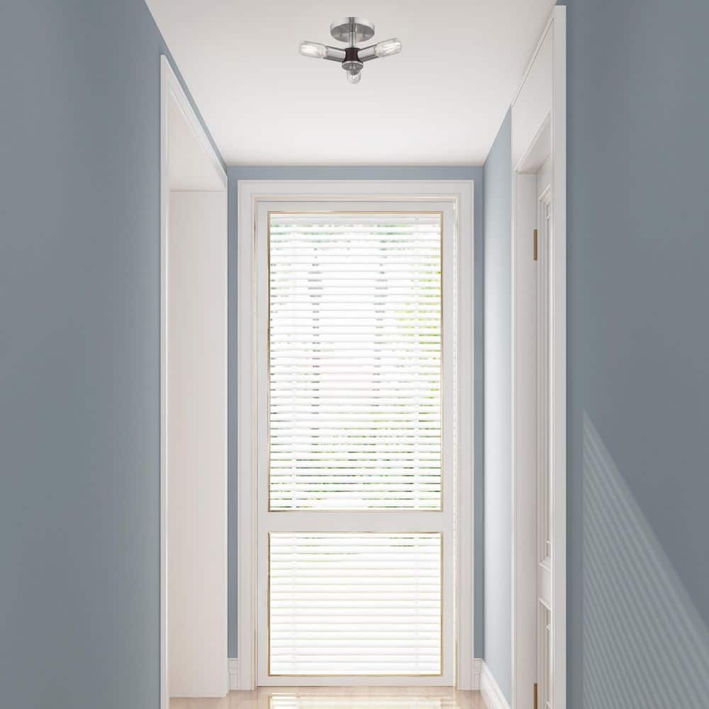 Copenhagen Brushed Nickel 3-Light Flush Mount Ceiling Fixture