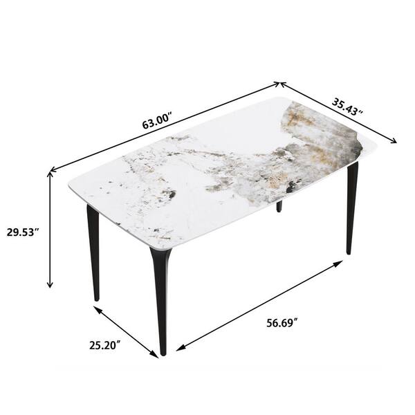 【楽ギフ_包装】 Rectangle in. 62.99 Home J&E Purple Tabletop Stone Sintered ダイニングテーブル