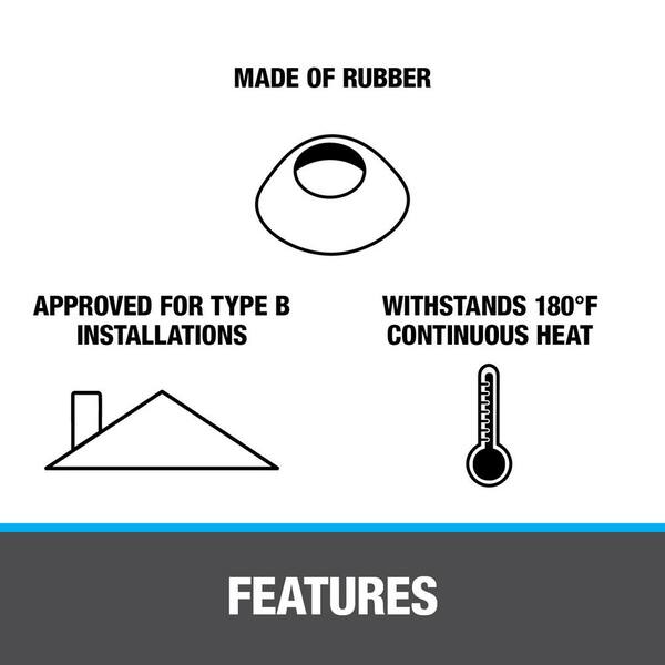 Oatey Rain Collar 2-in x 4-in Thermoplastic Elastomer Vent and Pipe Flashing Oatey Rain Collar 2-in x 4-in Thermoplastic Elastomer Vent and Pipe Flashing