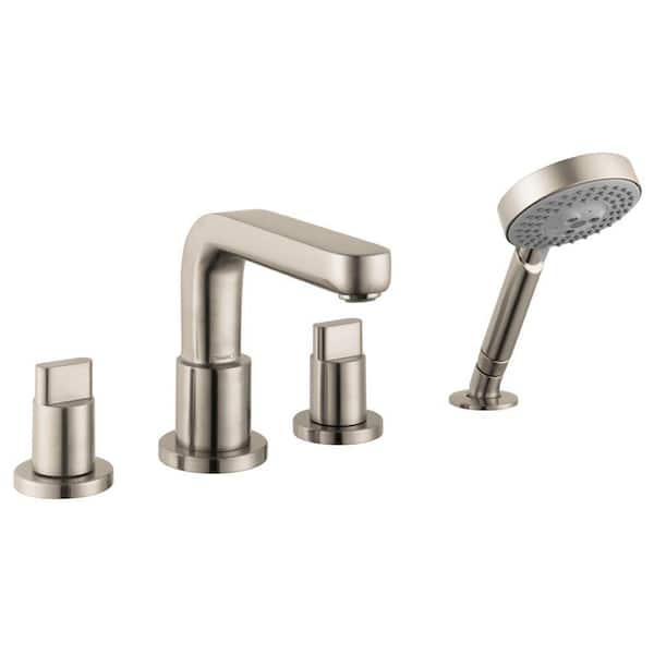 Hansgrohe Metris S Full 2-Handle Deck-Mount Roman Tub Faucet in Brushed Nickel (Valve Not Included)