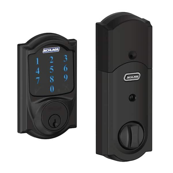 Schlage Camelot Matte Black Electronic Connect Smart Deadbolt with