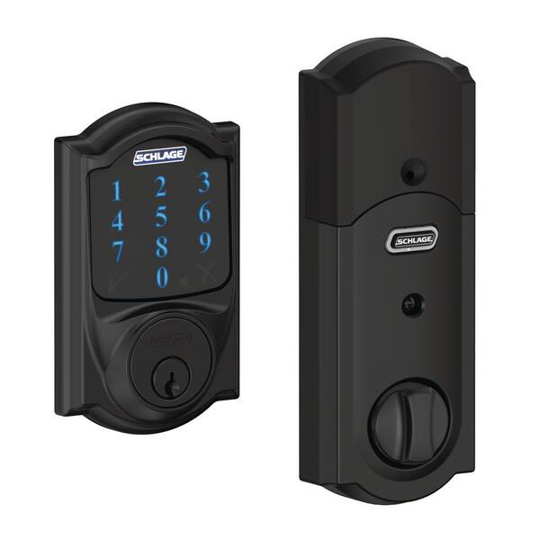 Schlage Camelot Matte Black Connect Smart Door Lock with Alarm