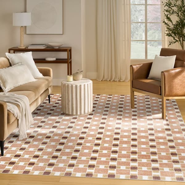 Nordic Rust 8 ft. x 10 ft. Geometric Contemporary Area Rug