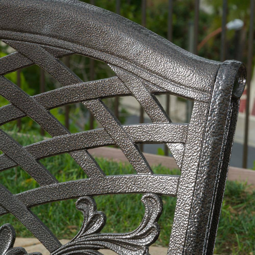 Hammered Bronze 5-Piece Cast Aluminum Outdoor Dining Set