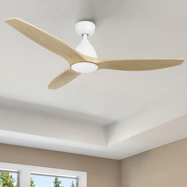 Zircon II 52 in. Indoor 10-Speed DC Motor White Downrod Ceiling Fan without light, with Remote Control