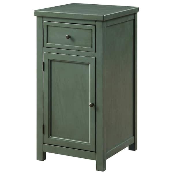 Furniture of America Harels 17 in. Antique Teal Rectangle Wood Side Table with 1-Drawer