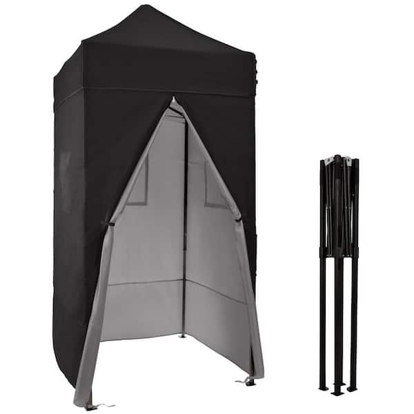 3.9 ft. x 3.9 ft. Pop Up Privacy Tent Canopy, Black