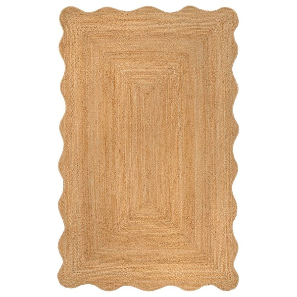 Seaside Cottage Scallop Edge Jute Natural 3 ft. x 5 ft. Area Rug