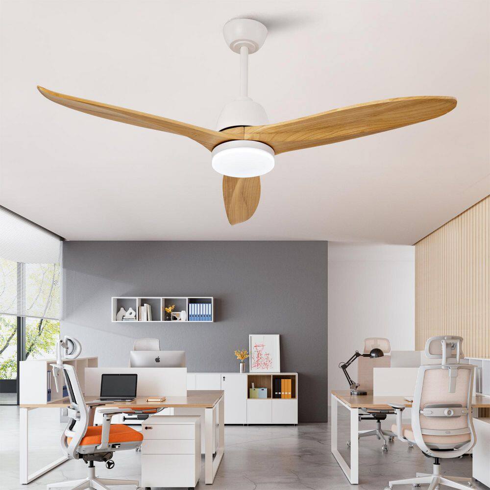 52 in. Indoor Integrated LED Simple Natural Ceiling Fan Lighting with Adjustable Downrod price history on PriceWatchPro