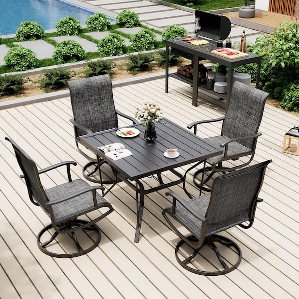 Outdoor Dining Set for 4 With Swivel Chairs: Ultimate Comfort & Style 1 Outdoor Dining Set for 4 With Swivel Chairs: Ultimate Comfort & Style