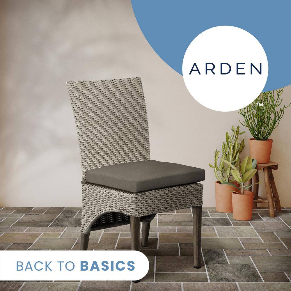 Brown Polyester Outdoor Seat Cushion with Ties, 17 x 17