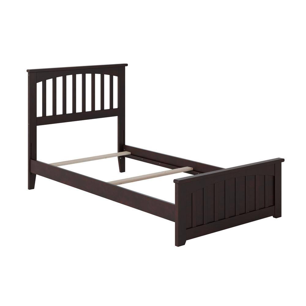 Espresso Twin Mission Wood Bed with Storage and Headboard