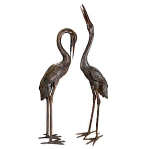 Herons Cast Bronze Large Garden Statue (2-Piece Set)