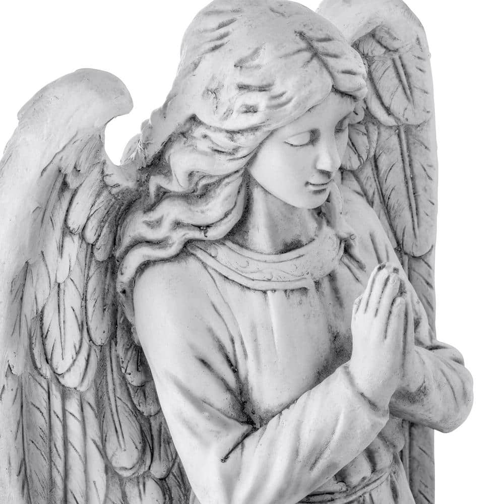 47" Tall Light Gray Praying Angel Polyresin Statue