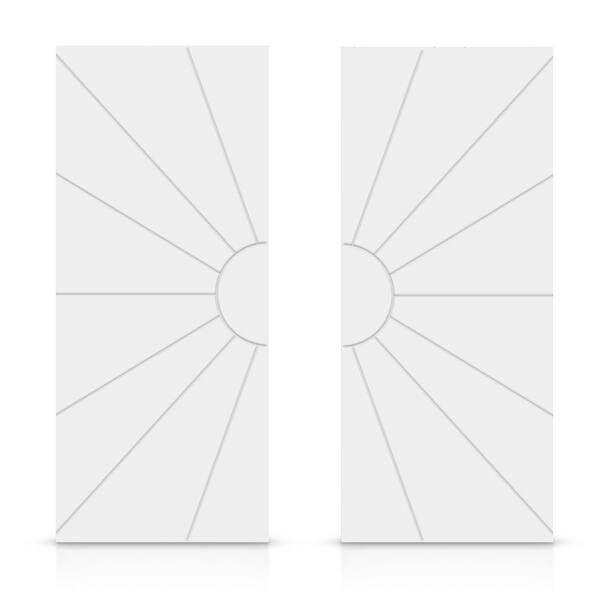 CALHOME 72 in. x 96 in. Hollow Core White Painted Composite MDF Interior Double Closet Sliding Doors