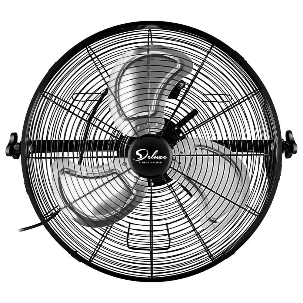 20 in. 3-speed Switches, industrial Wall-Mount Fan in Black with Adjustable