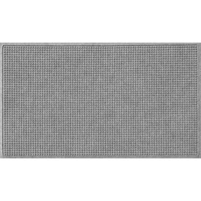 Aqua Shield Squares Medium Gray 35 in. x 108 in. PET Polyester Door Mat