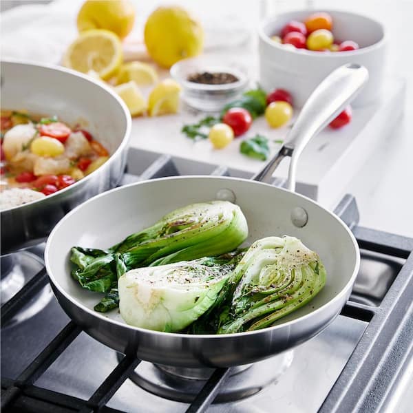 2 Piece GreenLife Stainless Pro Fry Pans