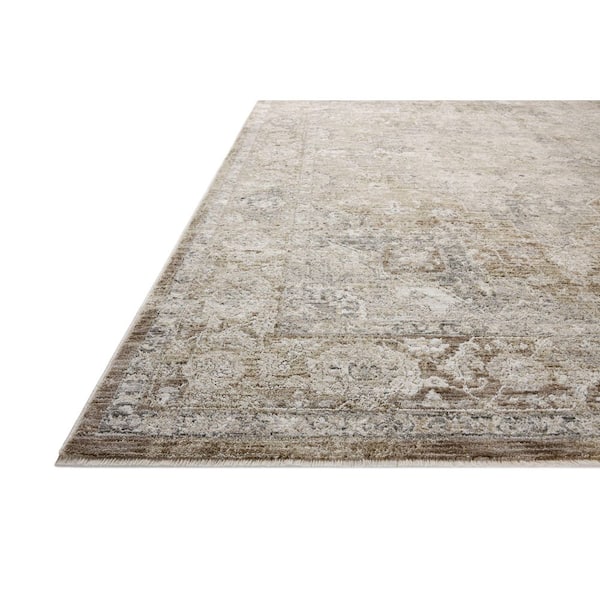 Tabitha Khaki / Slate 2 ft. 7 in. x 8 ft. Traditional Runner Rug
