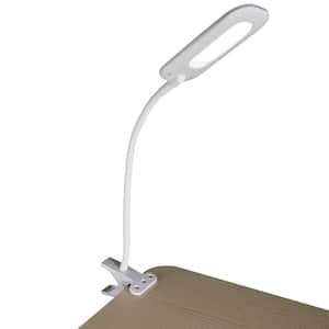 18.5 in., White Flexible Soft Touch LED Clip Lamp