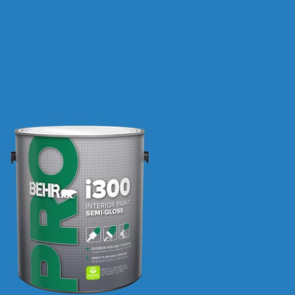 BEHR PRO 1 gal. #P510-6 Brilliant Blue Semi-Gloss Interior Paint