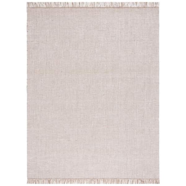 Natural Fiber Ivory/Beige 8 ft. x 10 ft. Woven Thread Area Rug