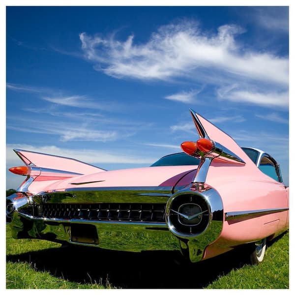 VENICE BEACH Collections Vintage Car Angle Back Side by Unknown 1 Piece Unframed Canvas Drawing Print 20 in. x 30 in.