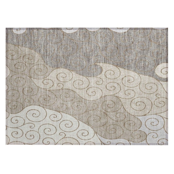 Chantille Machine Washable Indoor/Outdoor Abstract ACN2464 Taupe 2 ft. x 3 ft. Accent Rug
