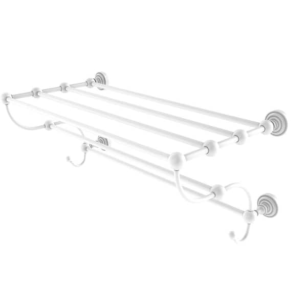 Dottingham 24 in. Train Rack Towel Shelf in Matte White