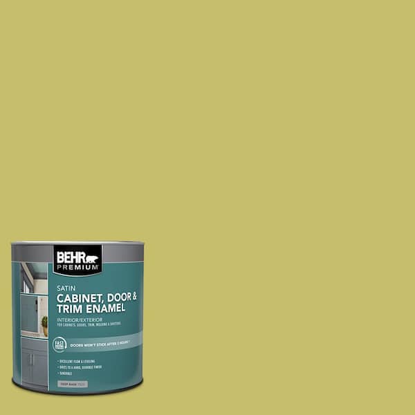 BEHR PREMIUM 1 qt. #P350-5 Go Go Lime Satin Enamel Interior/Exterior Cabinet, Door & Trim Paint