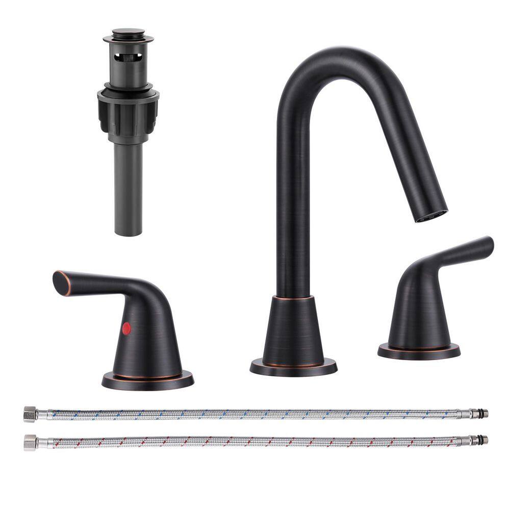 Widespread Double-Handle High-Arc Bathroom Sink Faucet with Pop-Up Drain and 360° Swivel Spout in Oil Rubbed Bronze price history on PriceWatchPro