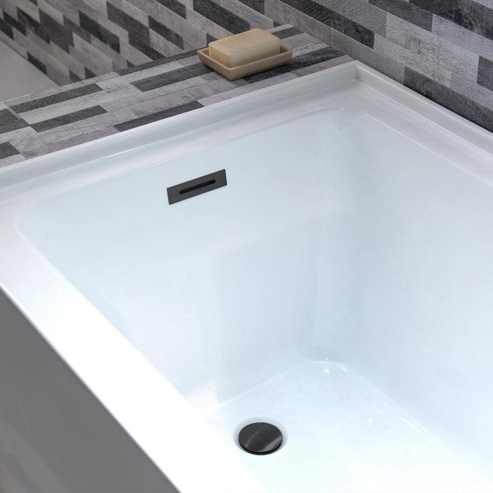 Vine 60'' White Acrylic Alcove Soaking Bathtub