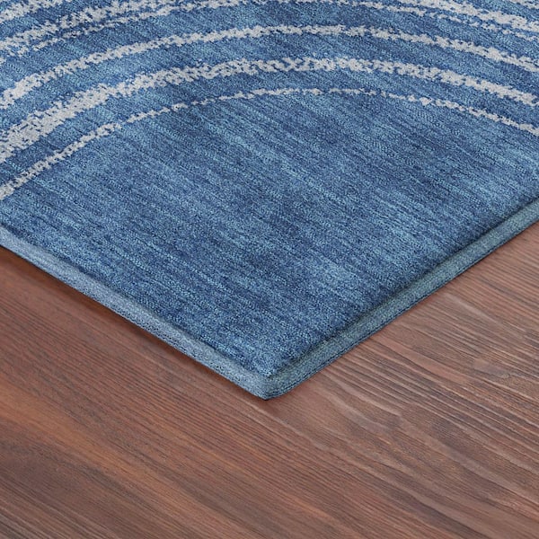 Mayfield Premium Machine Washable Abstract AMF2380 Navy 10 ft. x 14 ft. Area Rug