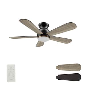 Kaze 48 in. Dimmable LED Indoor/Outdoor Black Smart Ceiling Fan with Light and Remote, Works with Alexa/Google Home