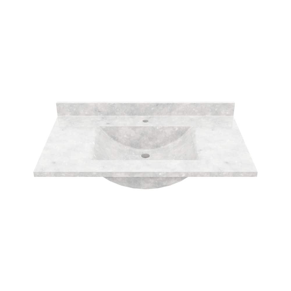 Ice Composite Stone 37'' Single Bathroom Vanity Top with Sink