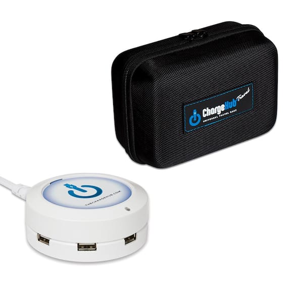 ChargeHub X5 - 5-Port USB SuperCharger with Travel and Storage Case - White