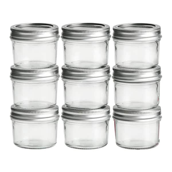 4 oz. Glass Mason Jars for Spice, Jam, Honey, Jelly, Dessert, Shower Wedding Favors and DIY Candles Decor (8-Pack)