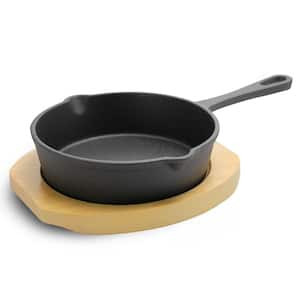 Campton 5 in. Cast Iron Frying Pan in Black