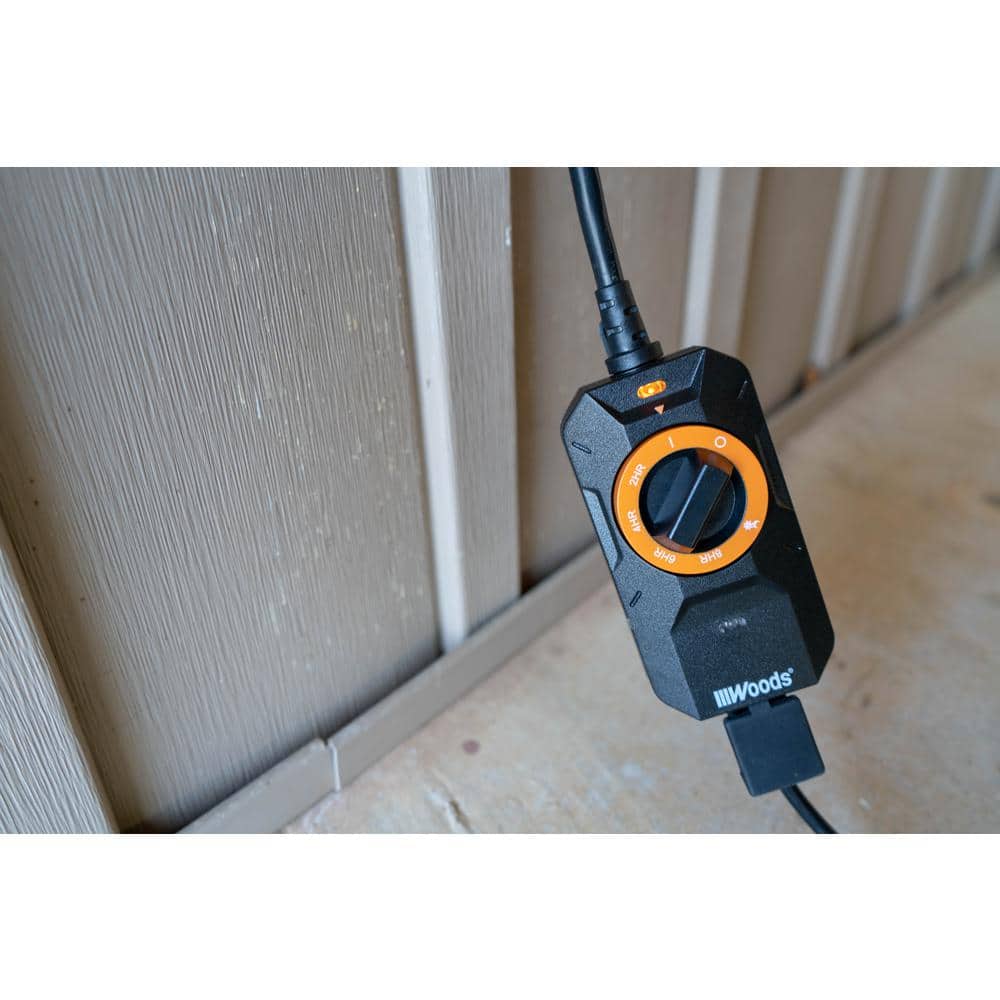 Black and Orange Outdoor Dusk to Dawn Lighting Timer