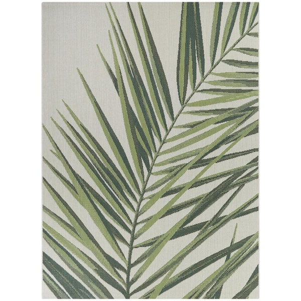 Emi Green 5 ft. x 7 ft. Floral Indoor/Outdoor Area Rug