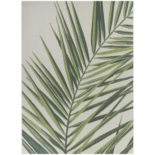 Emi Green 8 ft. x 10 ft. Floral Indoor/Outdoor Area Rug