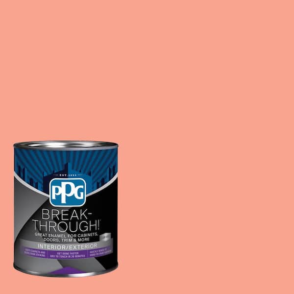Break-Through! 1 qt. PPG1193-5 Coral Serenade Satin Door, Trim & Cabinet Paint