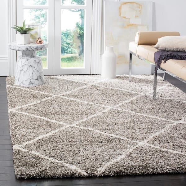8' x 10' Beige SAFAVIEH Hudson Shag Collection SGH206B Modern Non-Shedding Living Room Bedroom Dining Room Entryway Plush 2-inch Thick Area Rug Ivory