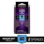 Pro Grade Precision 2-1/2 in. x 4-1/2 in. x 1 in. 80-Grit Medium Block Sanding Sponge (2-Pack)
