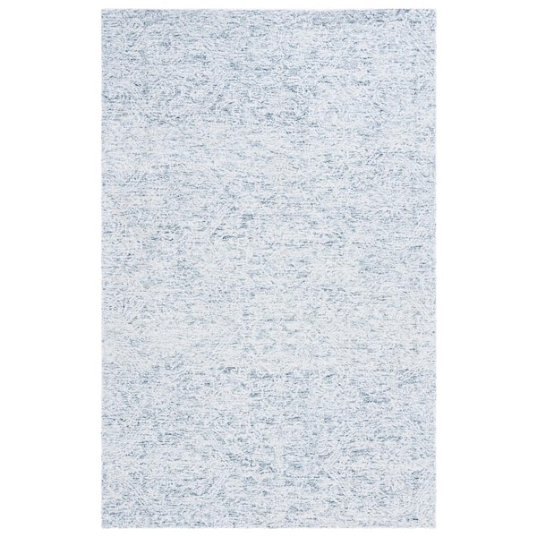 SAFAVIEH Ebony Light Blue/Ivory Doormat 3 ft. x 5 ft. Floral Area Rug