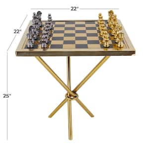 Gold Aluminum Table Chess Game Set